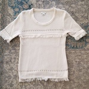 Short-sleeve Fringe Sweater
